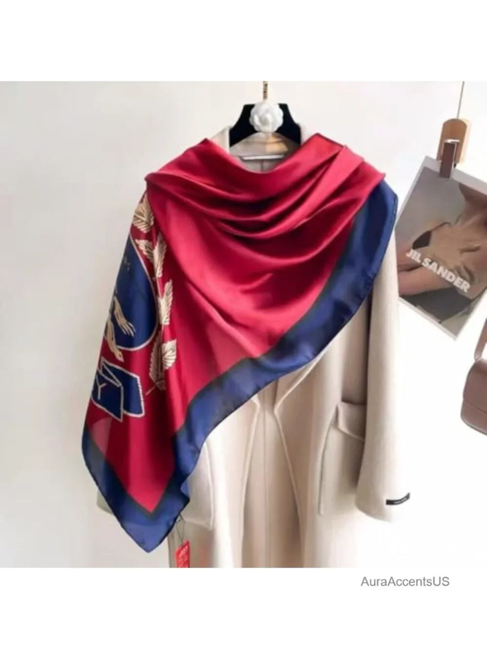 Silk Feel Satin Shawl Wrap Scarf Oversized Women Fashion Accessory